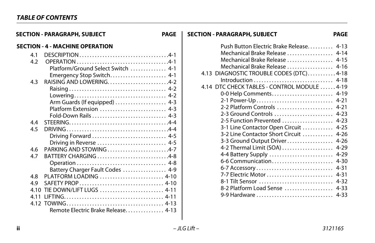 JLG 1930ES 2030ES 2630ES 2646ES 3246ES Scissor Lift Operators Manual