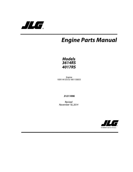 JLG 3614RS 4017RS Telehandler Parts Catalog Manual 31211006