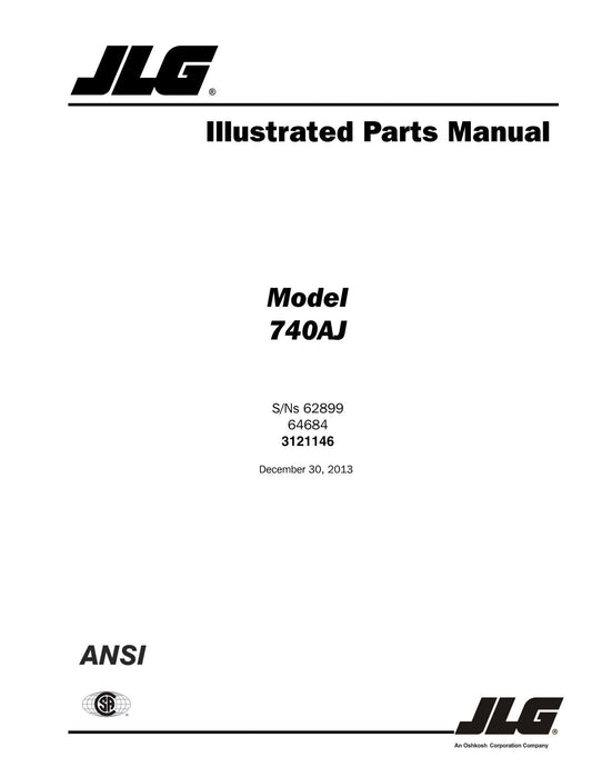 JLG 740AJ Boom Lift Parts Catalog Manual