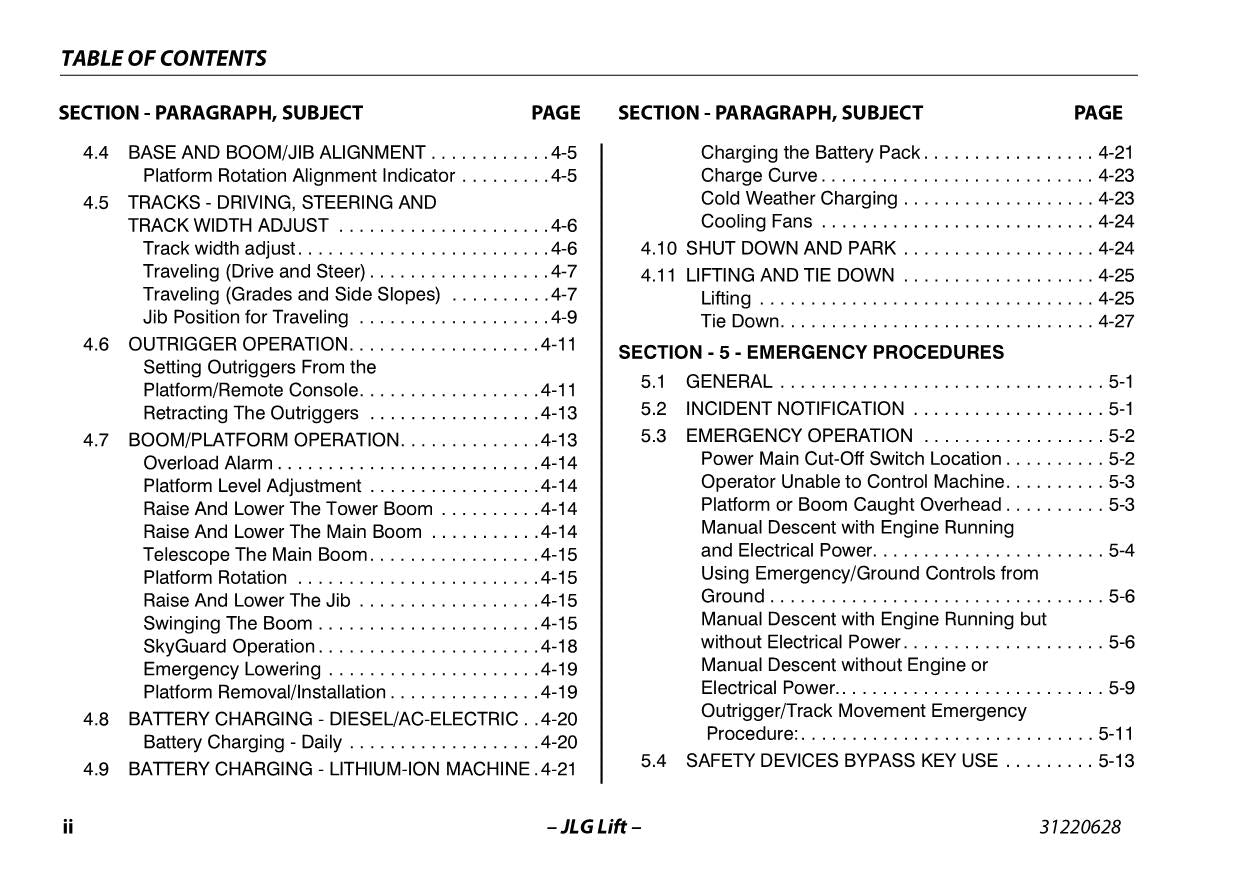 JLG X13SJN X13SJP Compact Crawler Boom Maintenance Operation Operators Manual