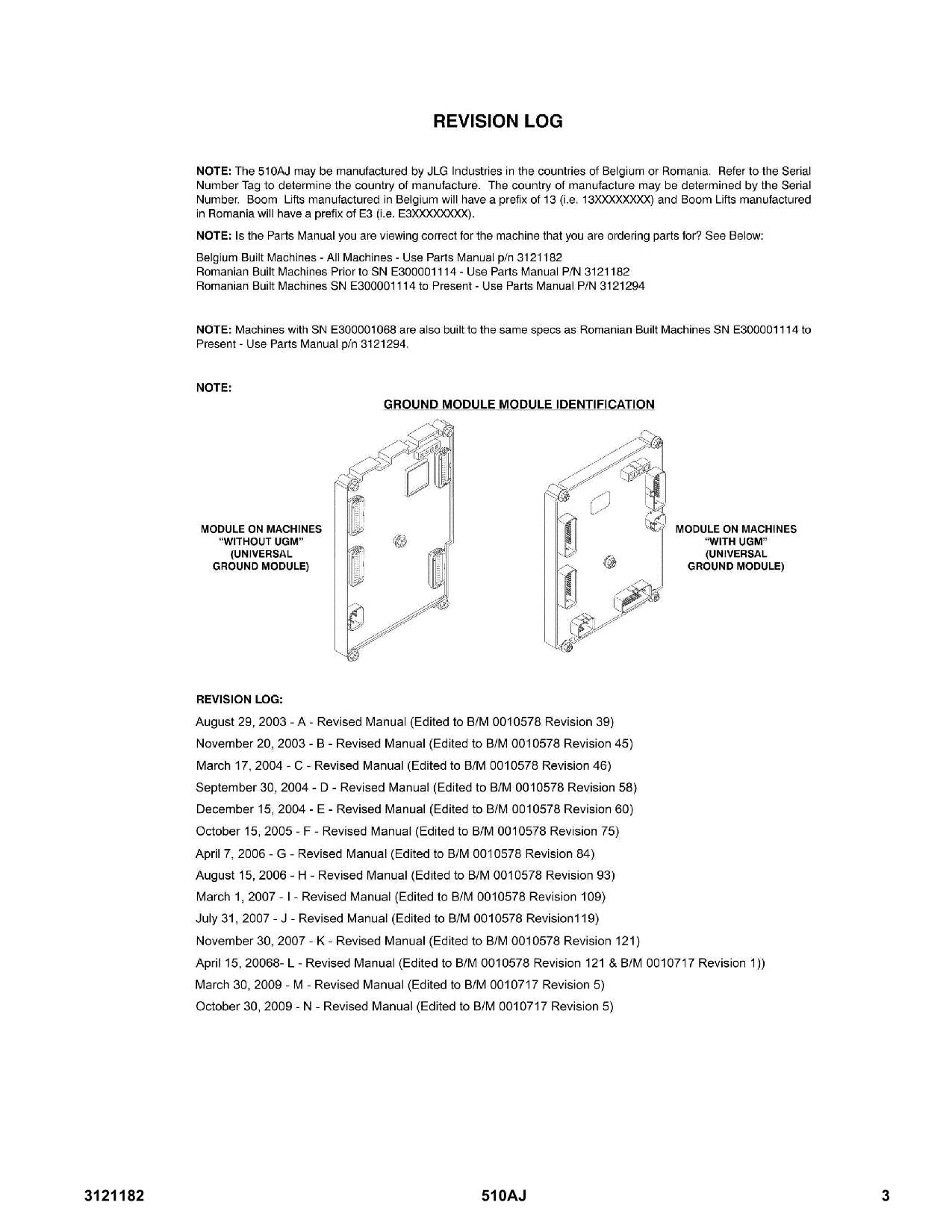 JLG 510AJ Boom Lift Parts Catalog Manual