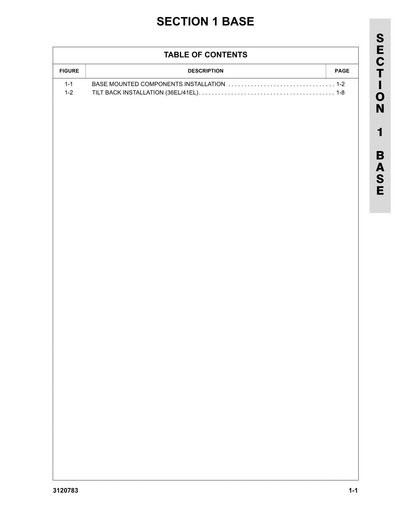 JLG 20EL 25EL 30EL 36EL 41EL Vertical Mast Parts Catalog Manual