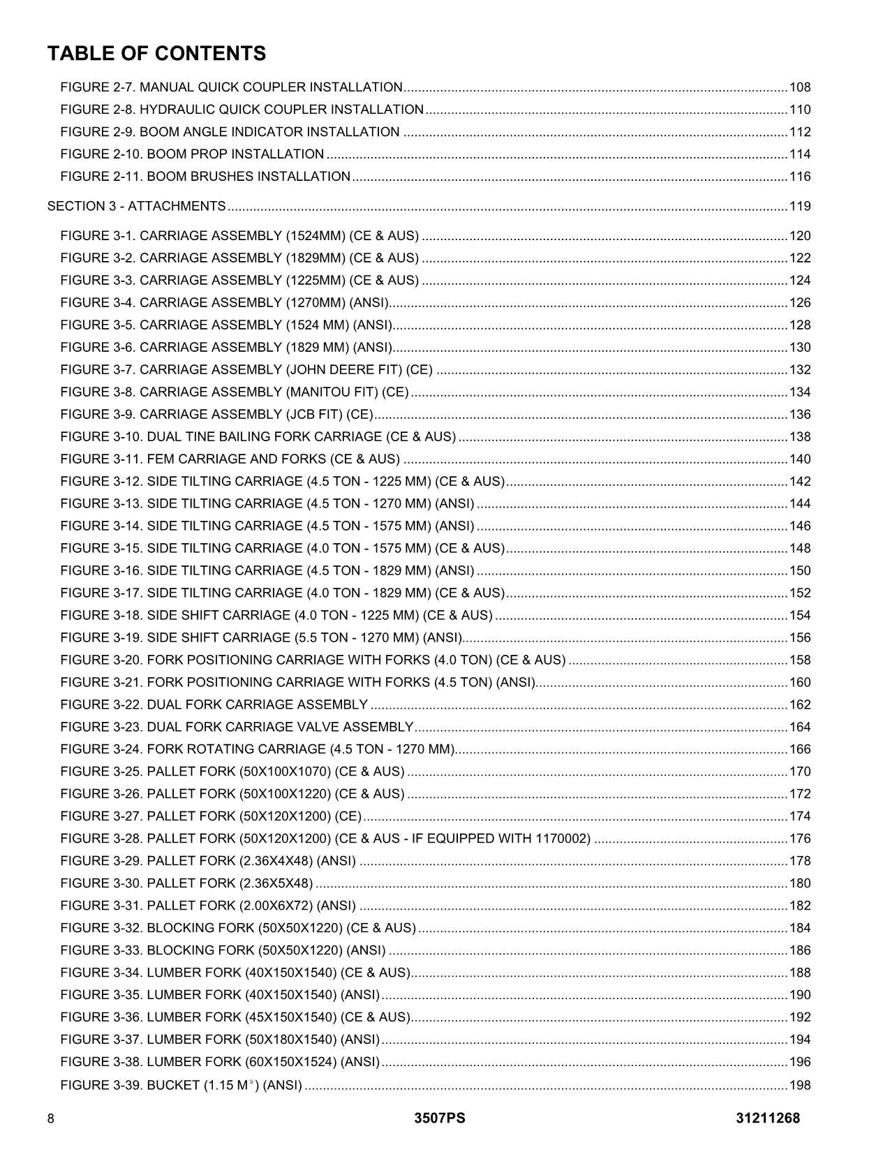 JLG 3507PS Telehandler Parts Catalog Manual