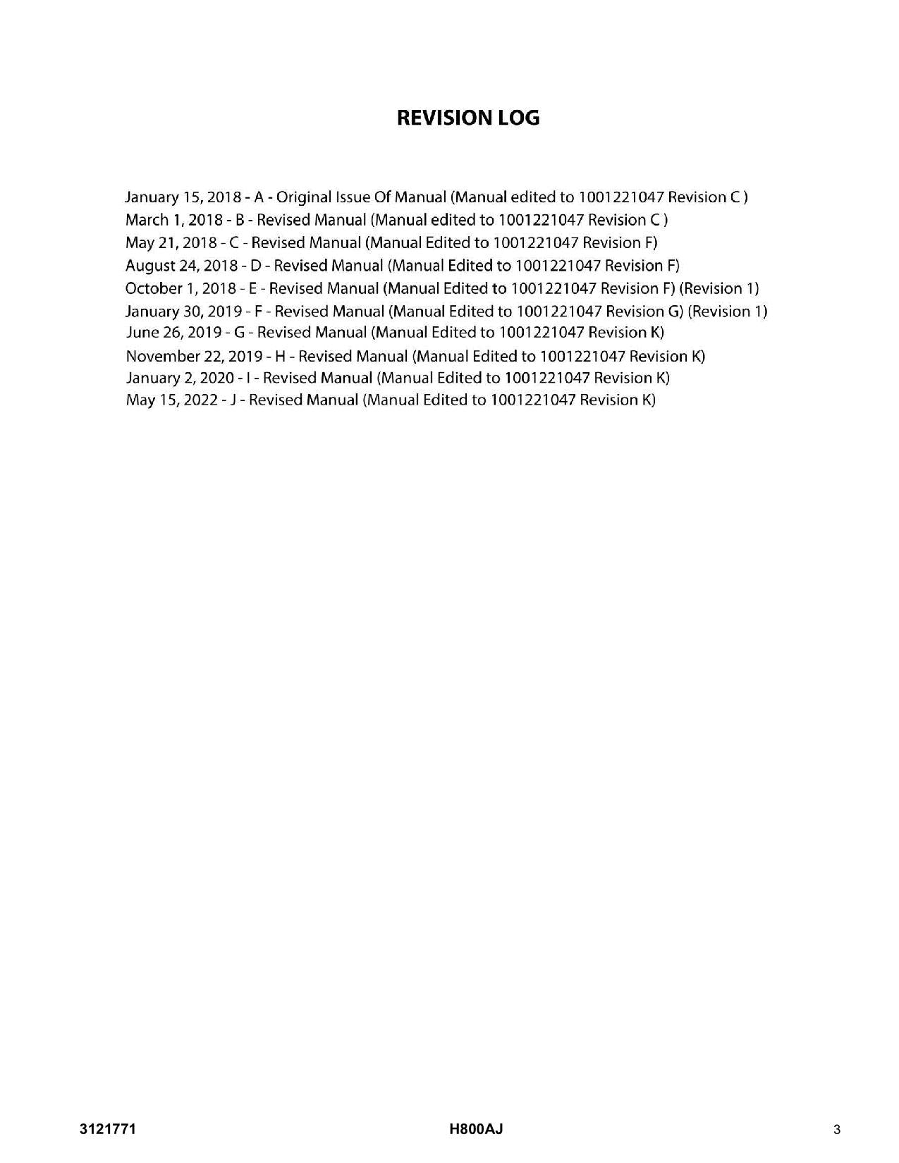 JLG H800AJ Boom Lift  Parts Catalog Manual