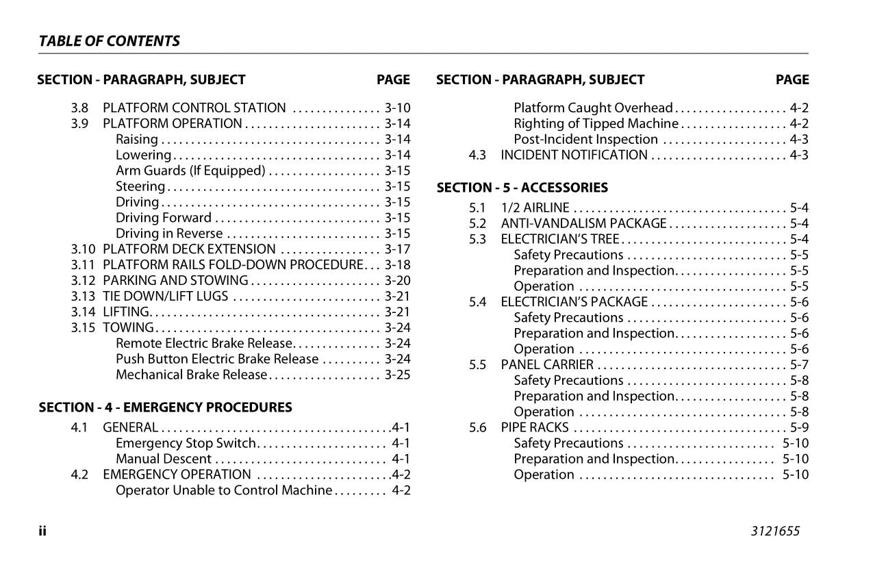 JLG 1930ES 2032ES 2632ES 2646ES 3246ES Scissor Lift Operators Manual 3121655