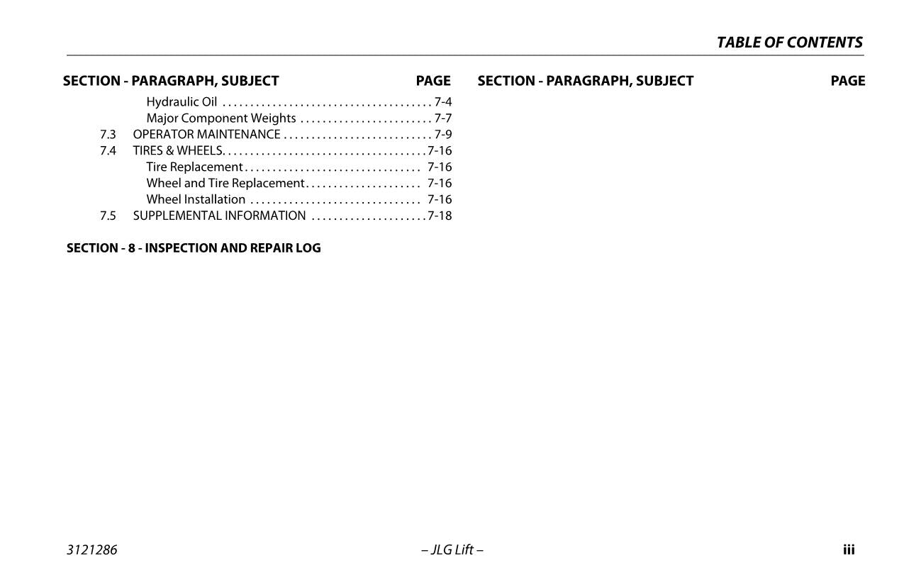 JLG 24RS 24RSJ Boom Lift Maintenance Operation Operators Manual