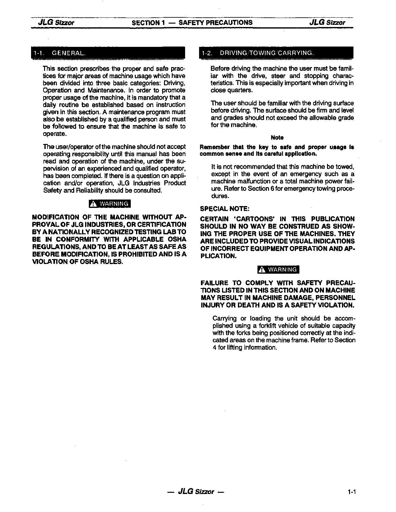 JLG 1532E 1932E 2033E 2046E 2646E 2658E Scissor Lift Operators Manual