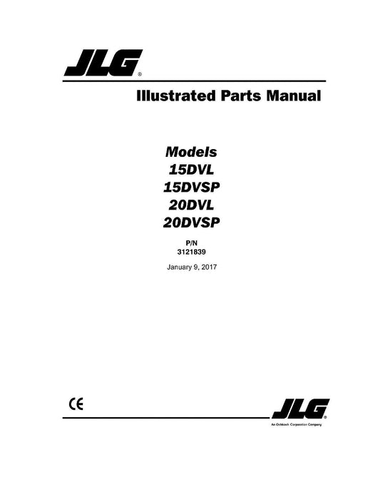 JLG 15DVL 15DVSP 20DVL 20DVSP Vertical Mast Parts Catalog Manual