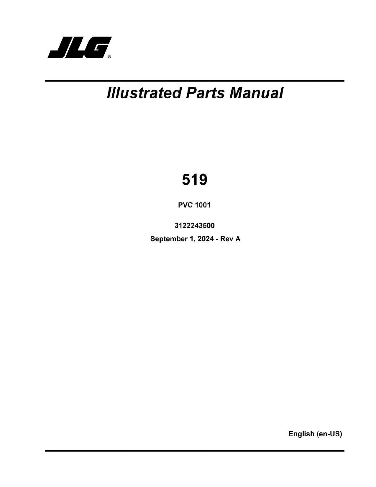 JLG  519 Telehandler Parts Catalog Manual