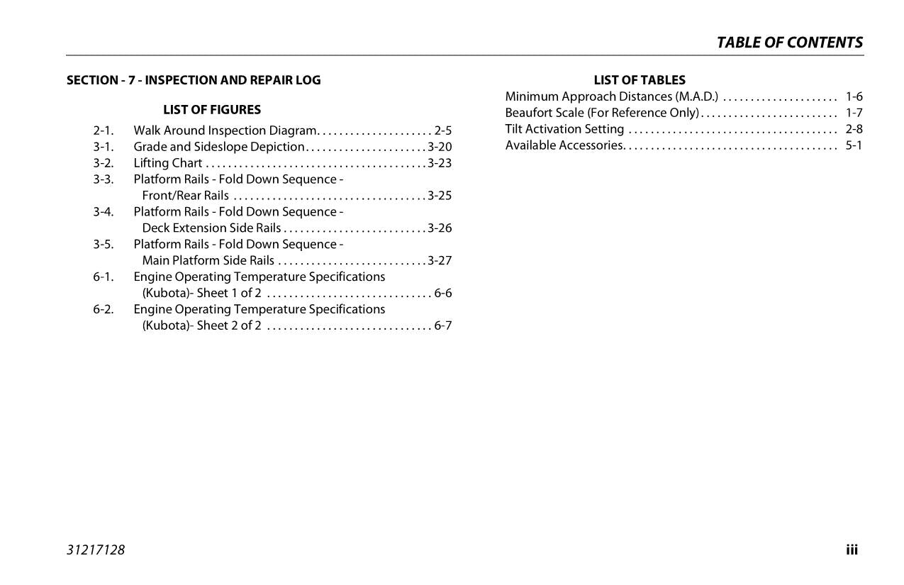 JLG 260MRT Boom Lift Maintenance Operation Operators Manual