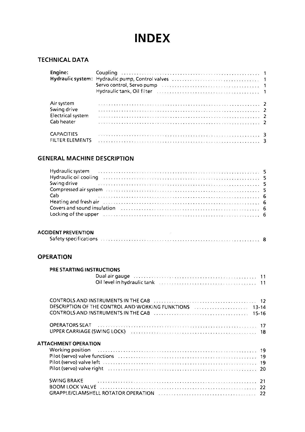 Liebherr OW902 E Excavator Operators manual