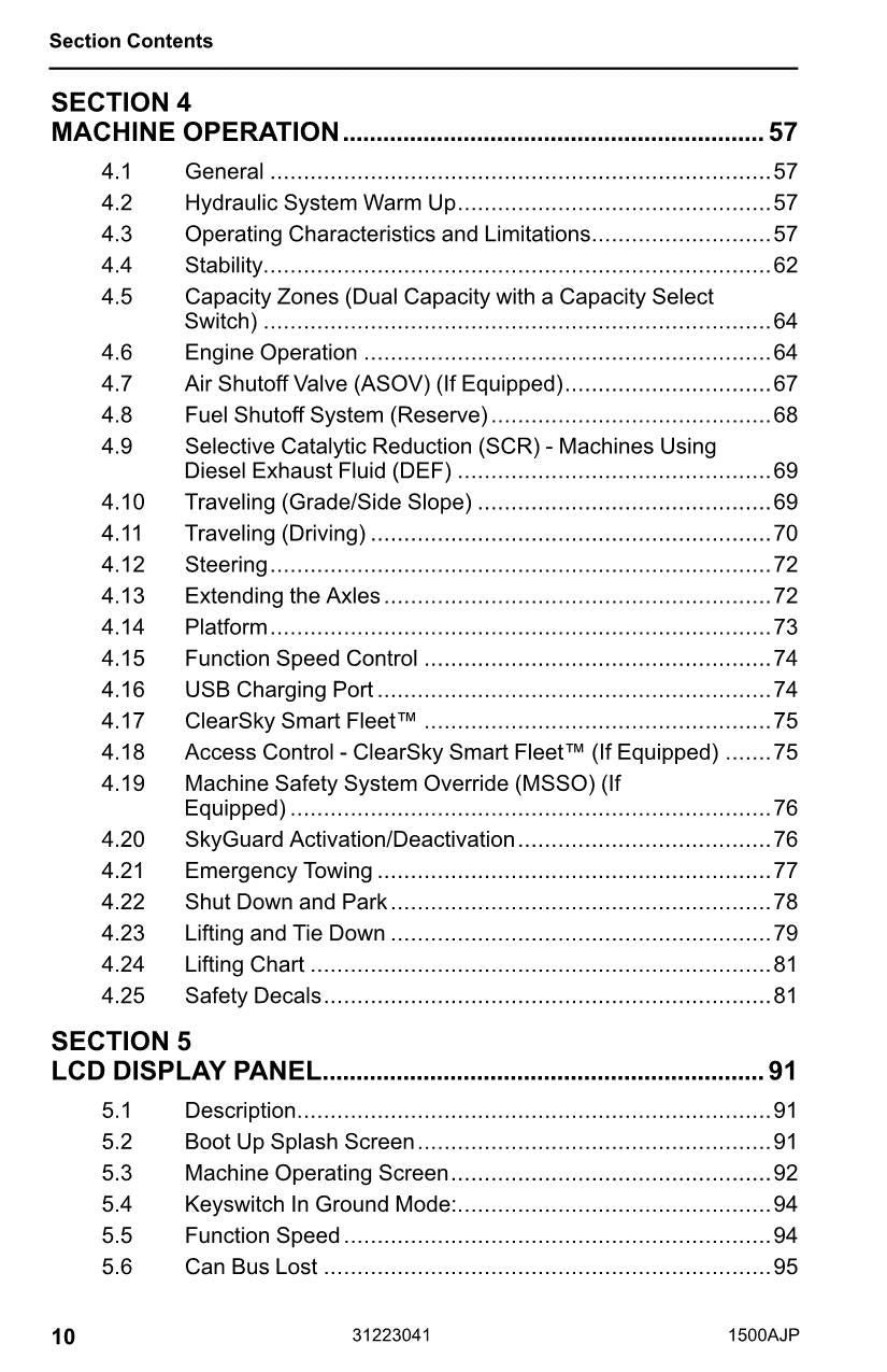 JLG 1500AJP Boom Lift Maintenance Operation Operators Manual 31223041