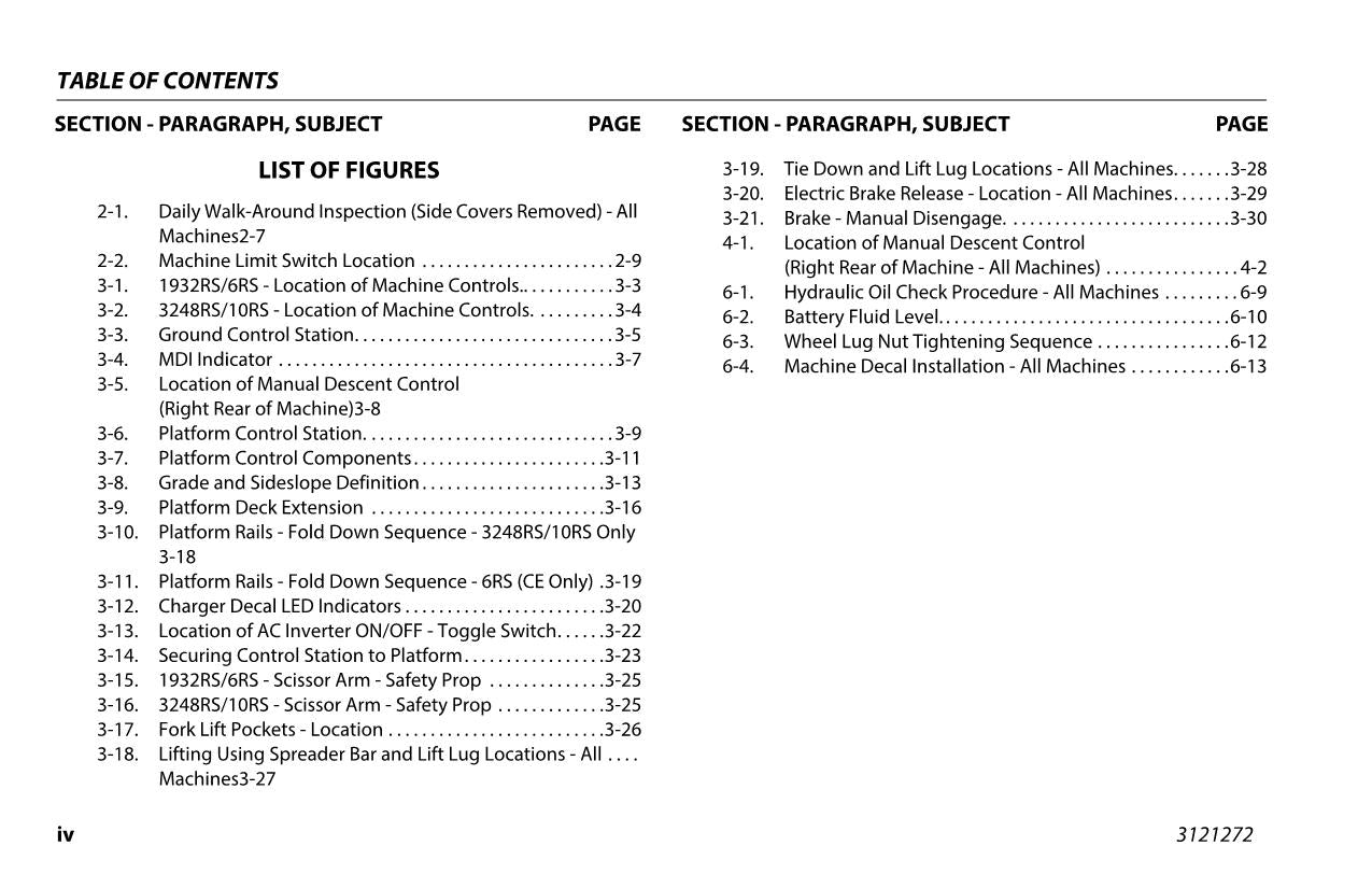 JLG 10RS 1932RS 3248RS 6RS Scissor Lift Maintenance Operation Operators Manual