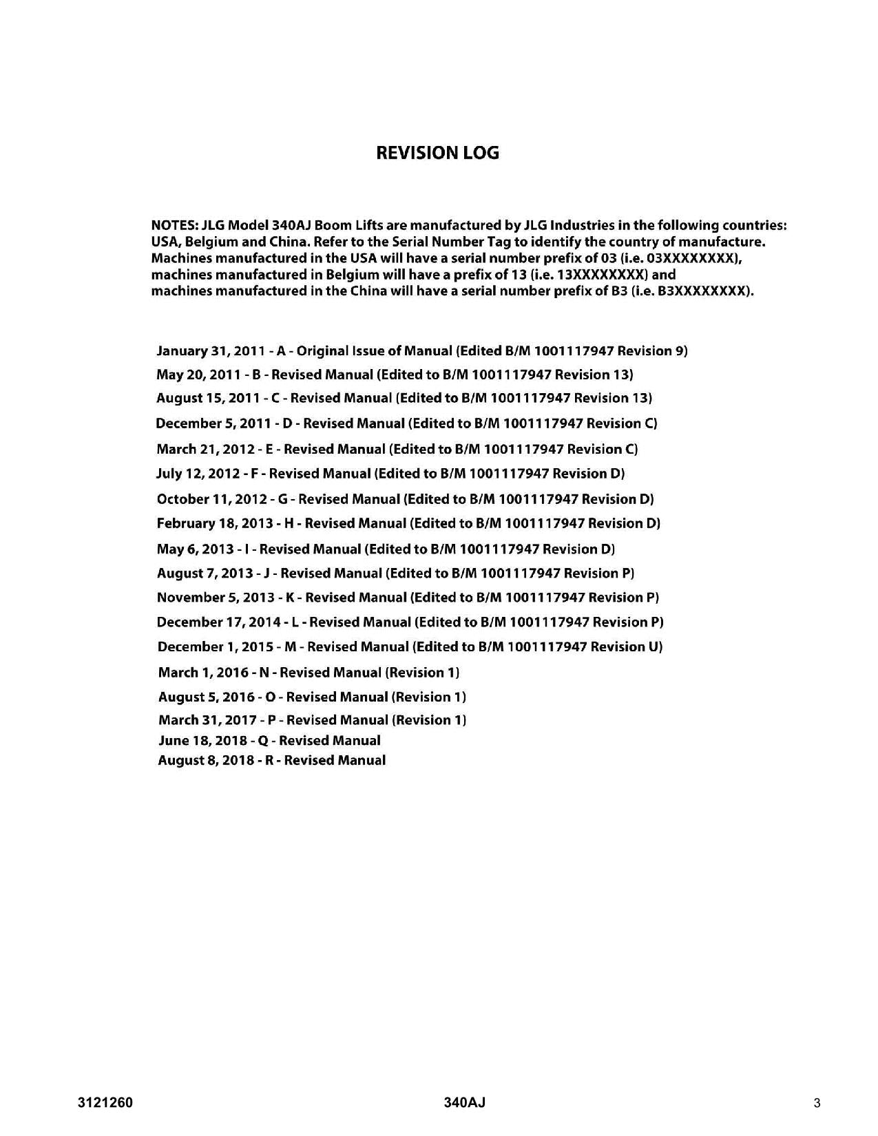 JLG 340AJ Scissor Lift Parts Catalog Manual