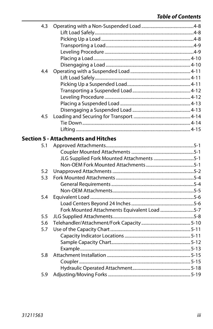 JLG 832 925 Telehandler Maintenance Operation Operators Manual 31211563