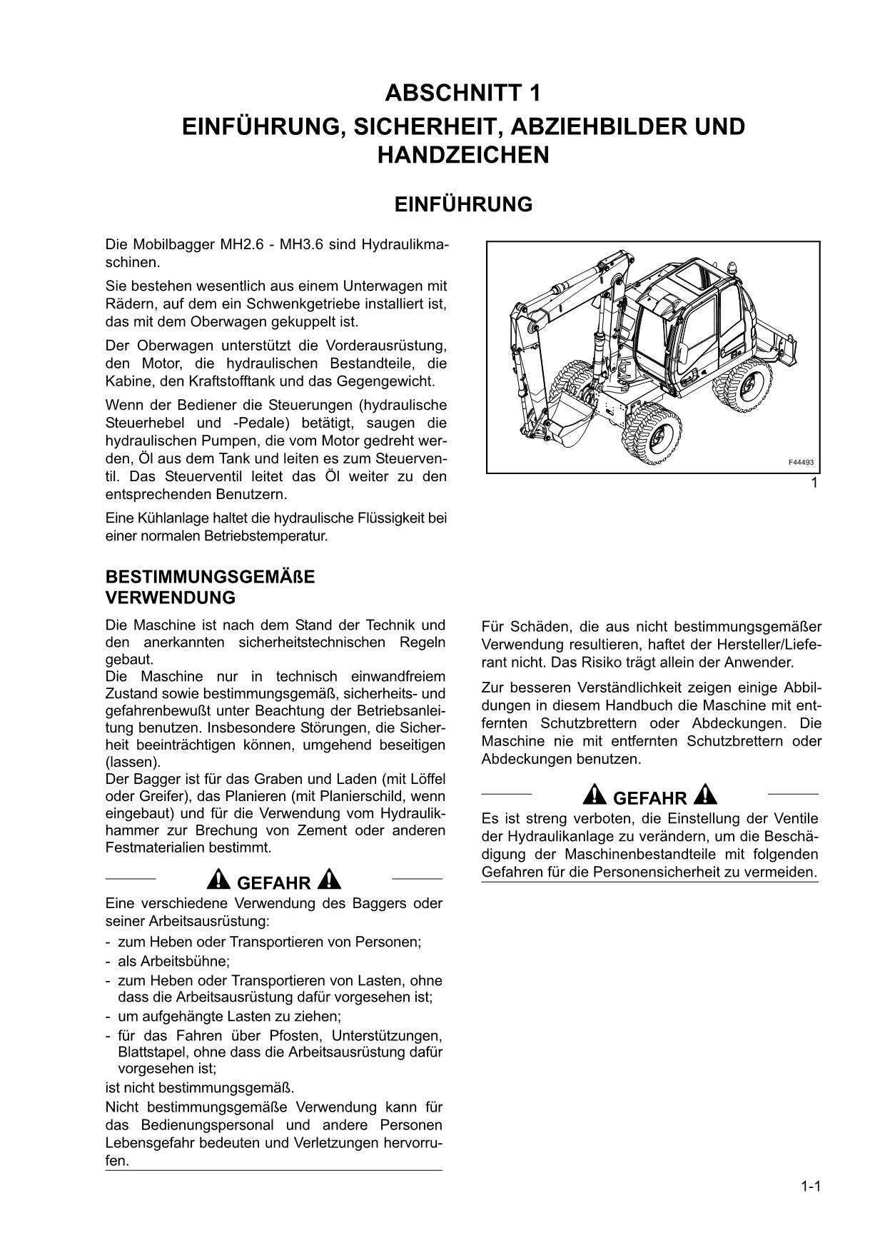 New Holland MH2 6 MH3 6 Bagger Betriebsanleitung