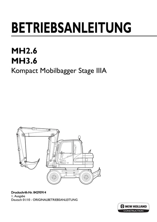 New Holland MH2 6 MH3 6 Bagger Betriebsanleitung