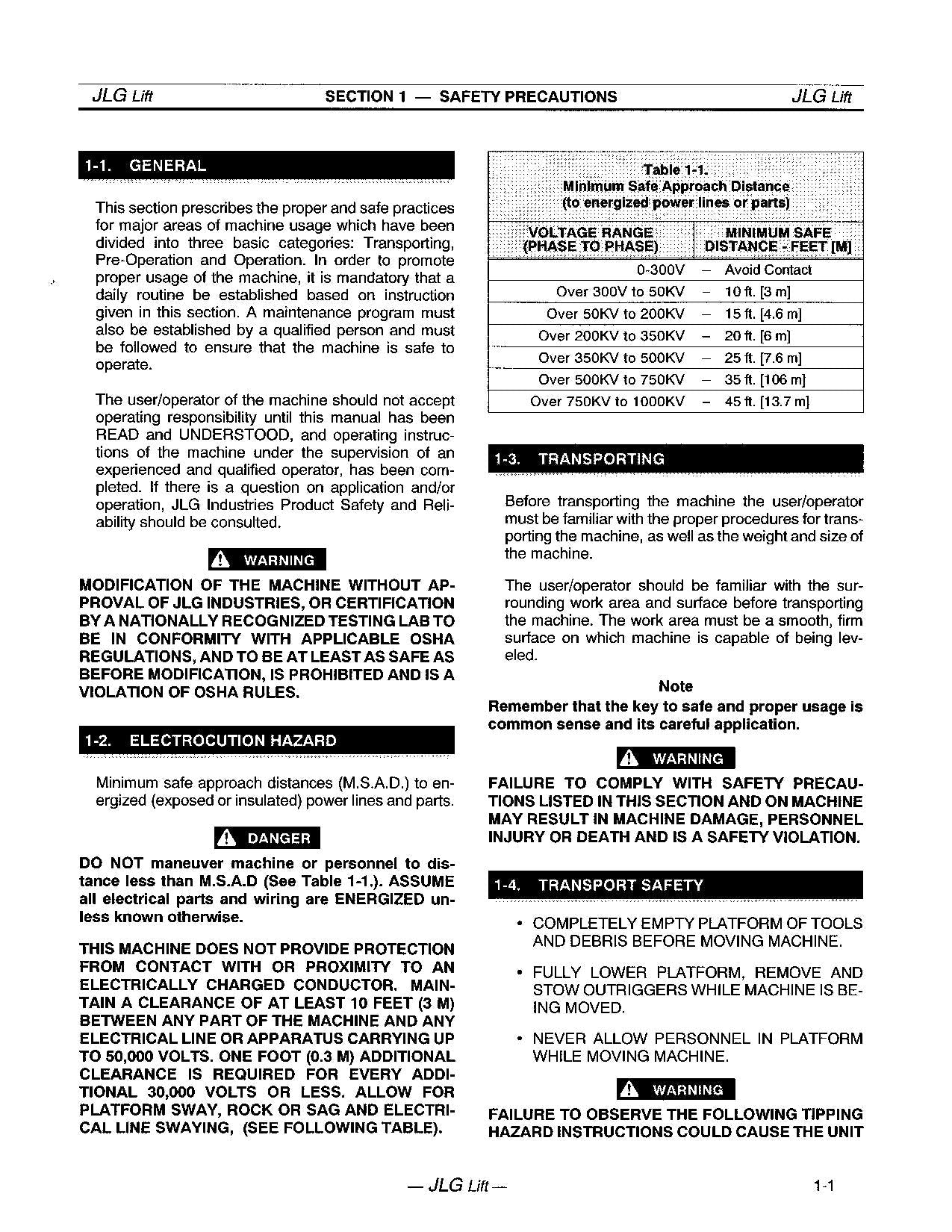 JLG 19AM 24AM 30AM 36AM Vertical Mast Operation Parts Service Manual