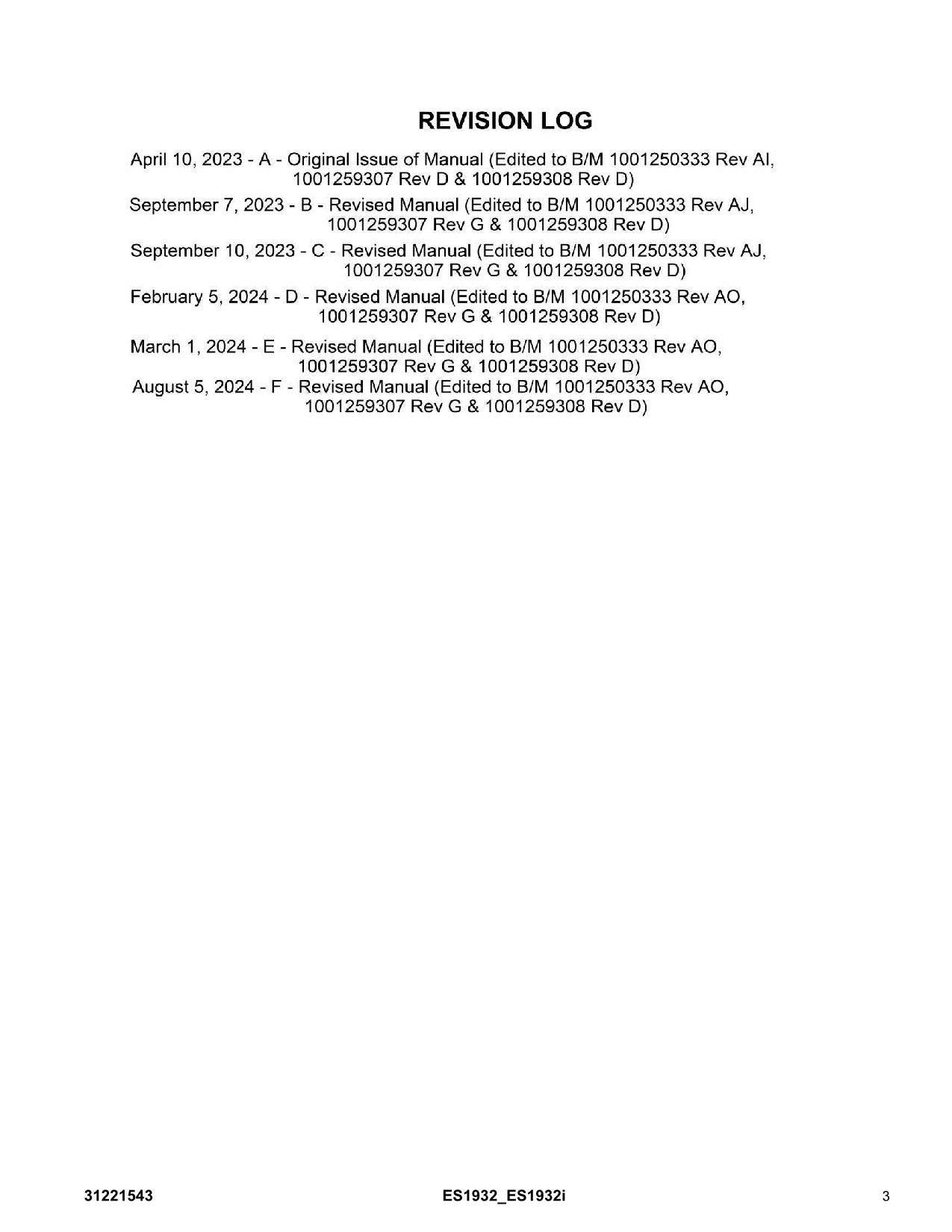 JLG ES1932 ES1932i Scissor Lift Parts Catalog Manual