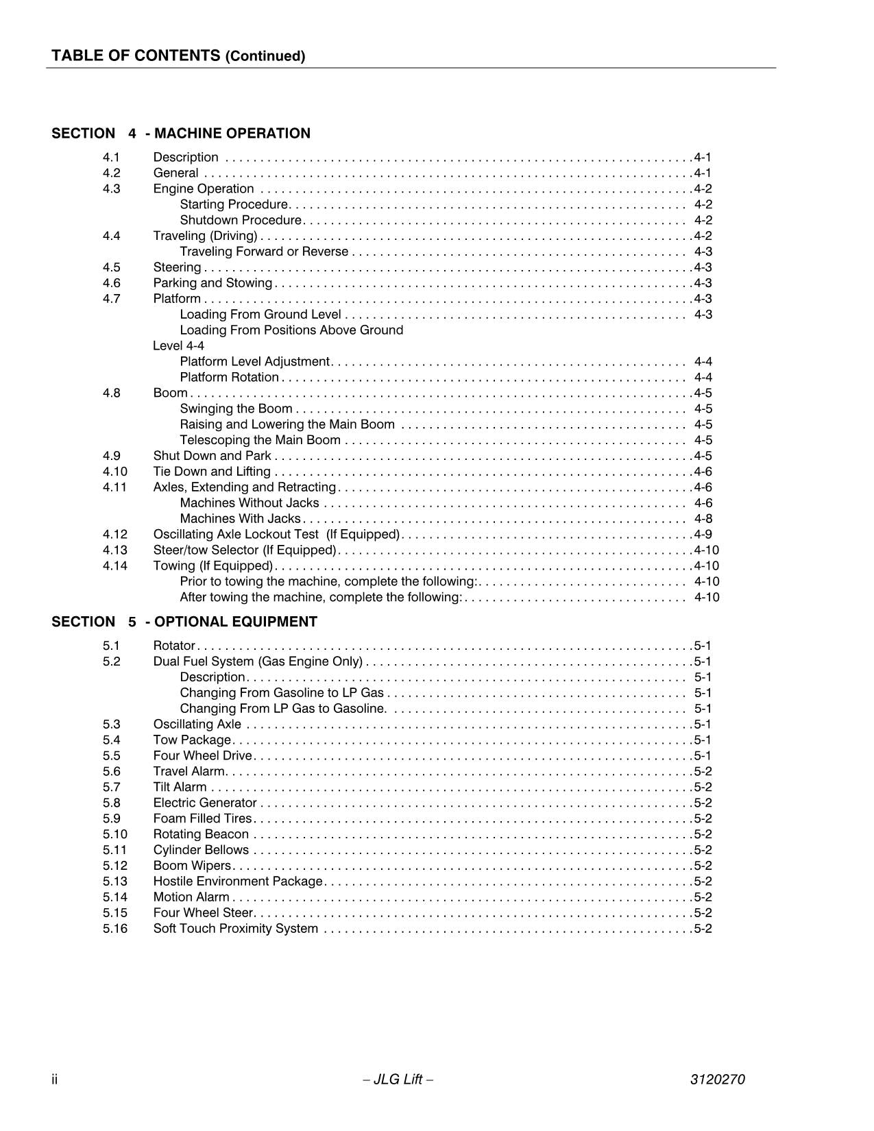 JLG 80HX 80HX+6 Boom Lift Maintenance Operation Operators Manual 3120270