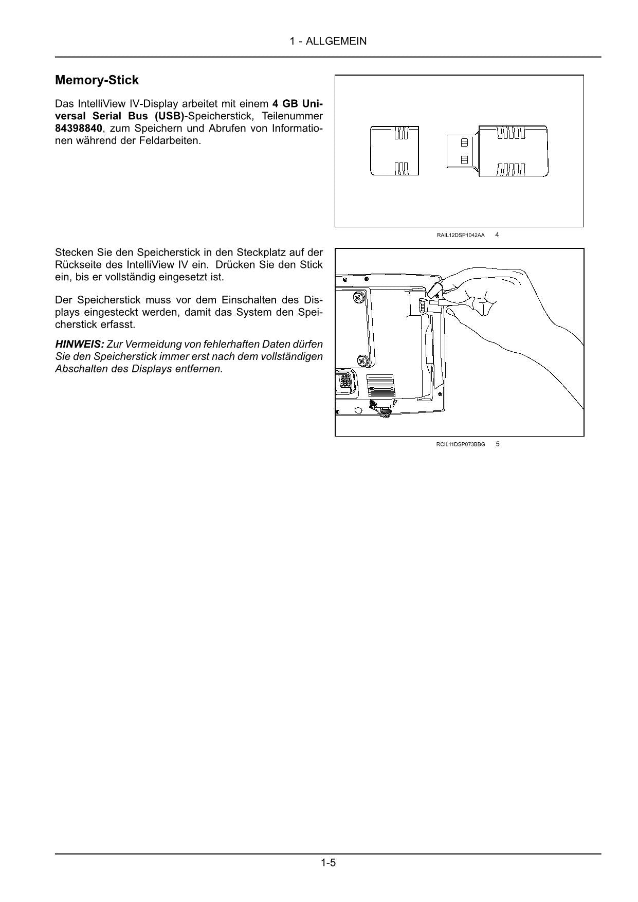 New Holland INTELLIVIEW IV Betriebsanleitung 47424380