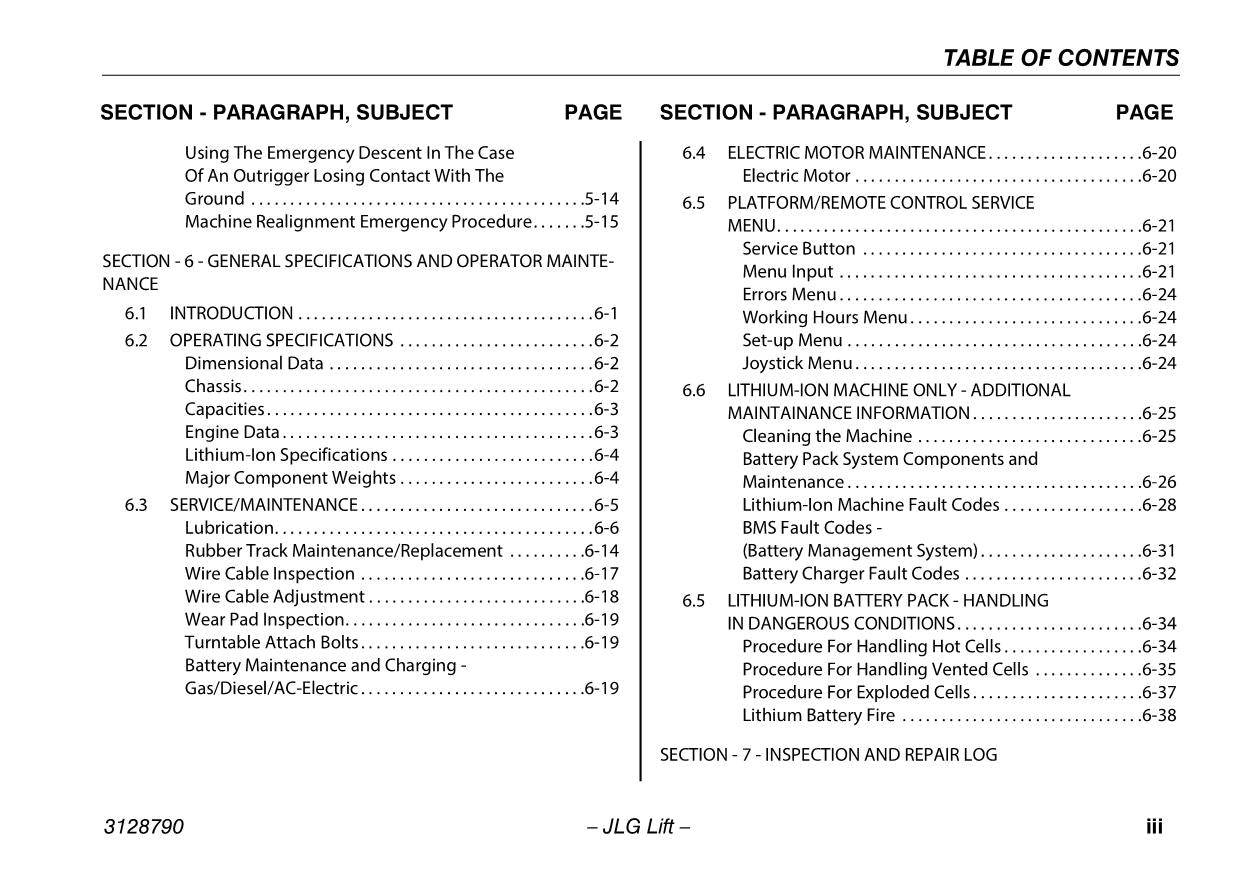 JLG X700AJ Compact Crawler Boom Maintenance Operation Operators Manual