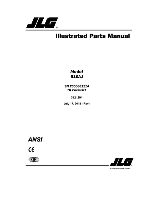 JLG 510AJ Boom Lift Parts Catalog Hard Copy Manual