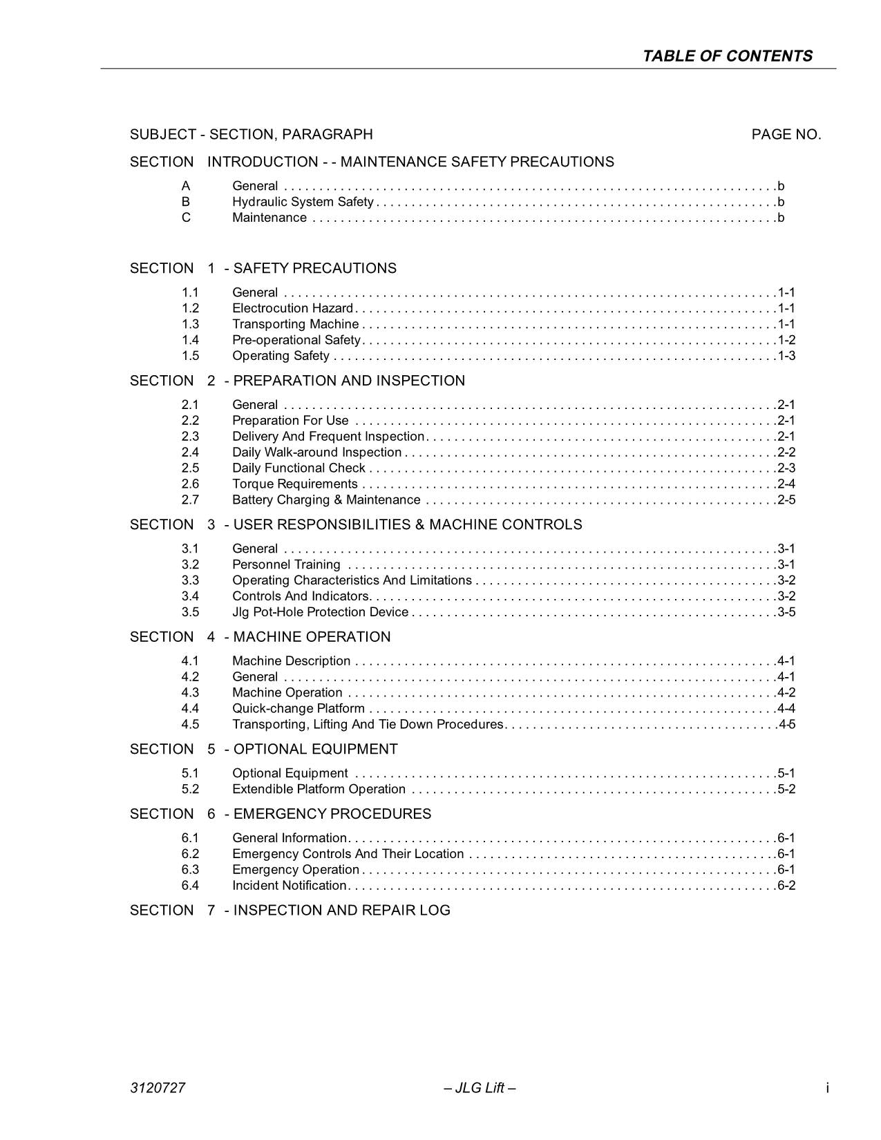 JLG 10VP 15VP 20VP Vertical Mast Maintenance Operation Operators Manual