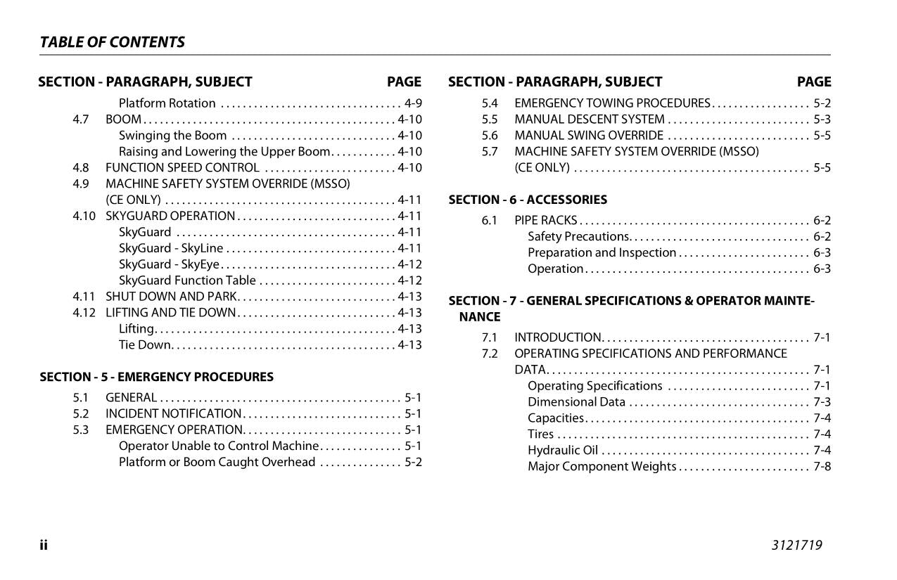 JLG E300AJ E300AJP Boom Lift Maintenance Operation Operators Manual 3121719