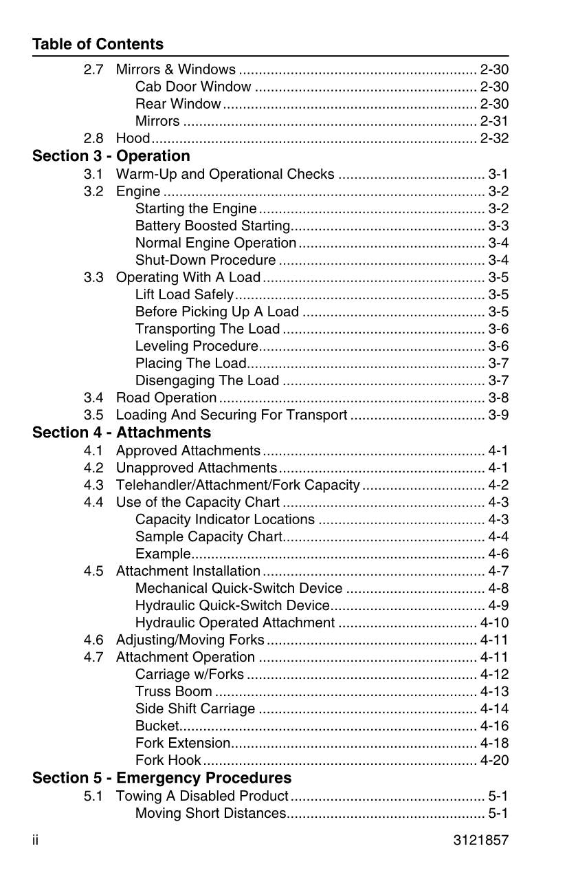 JLG 4017 Telehandler Maintenance Operation Operators Manual