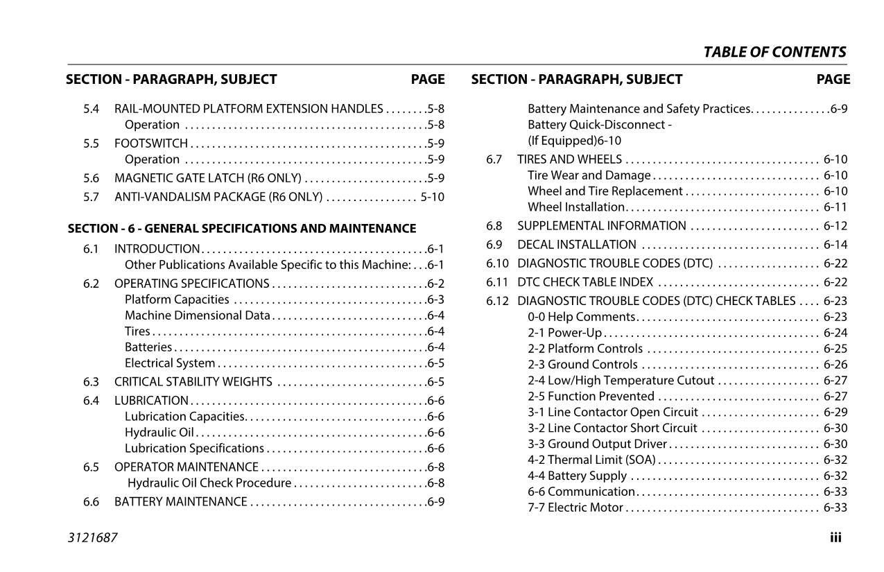 JLG R10 R6 Scissor Lift Maintenance Operation Operators Manual