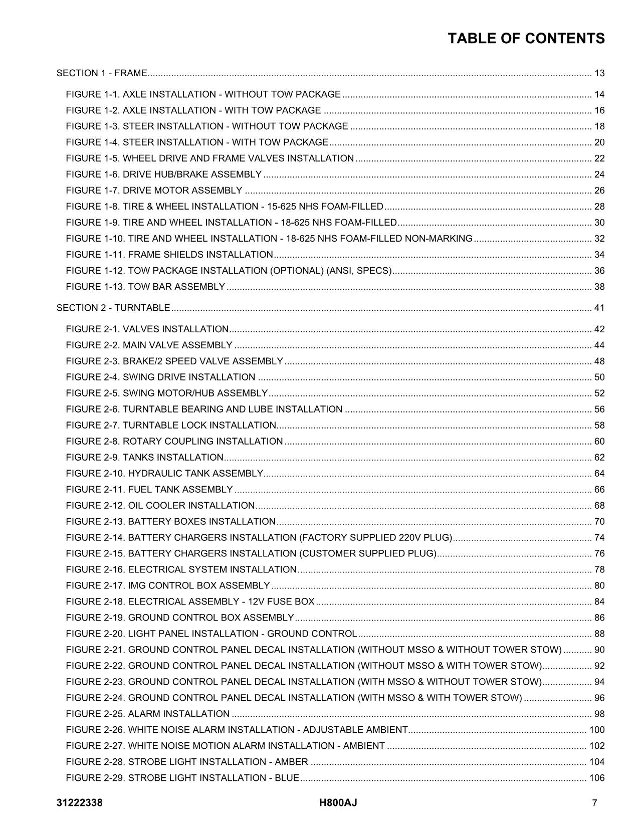 JLG H800AJ Boom Lift  Parts Catalog Hard Copy Manual