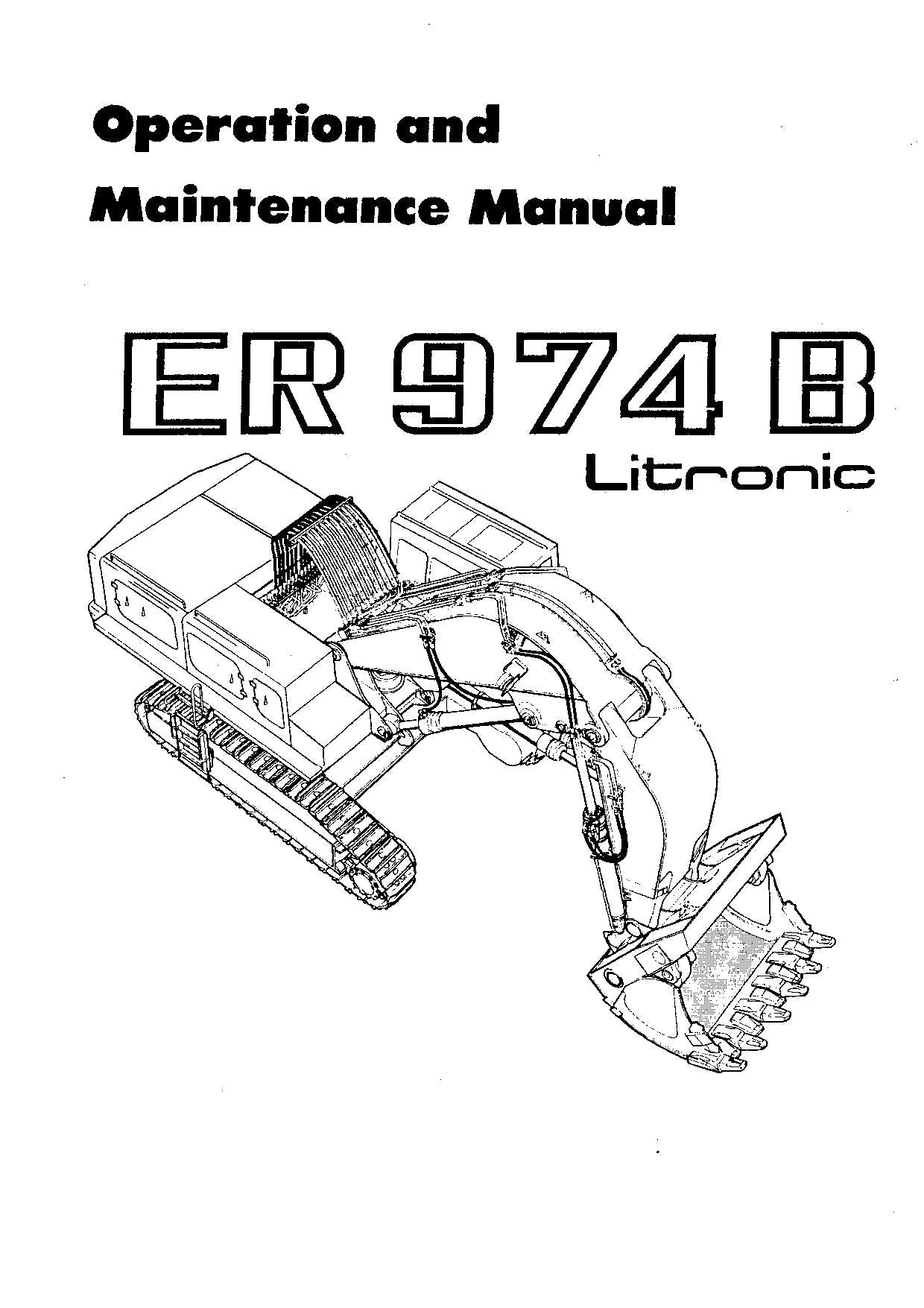 Liebherr ER974 B Litronic Excavator Operators manual ser 622/201