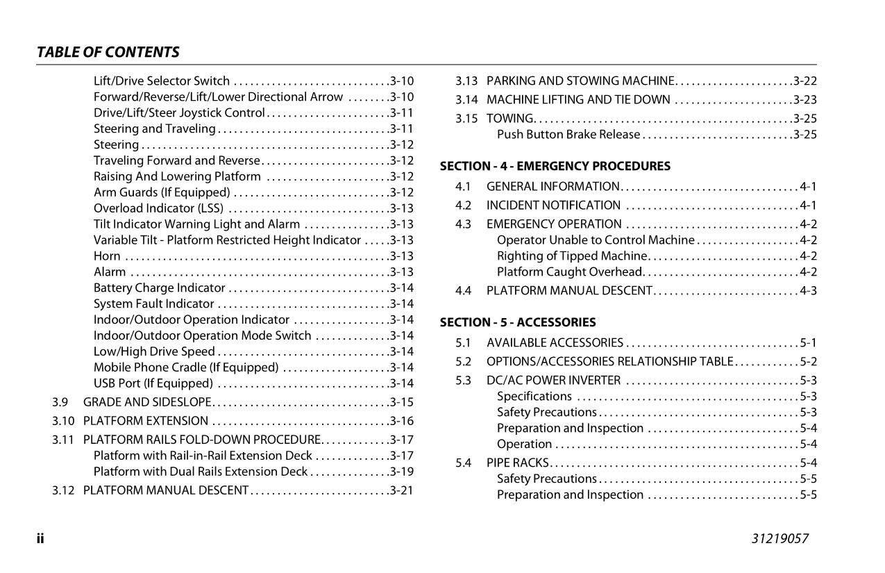 JLG ES2632 ES3246 Scissor Lift Maintenance Operation Operators Manual 31219057