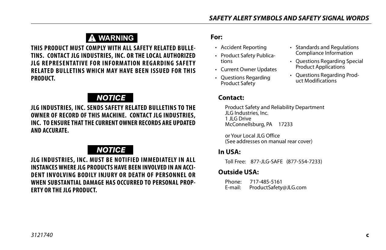 JLG Ecolift 50 Ecolift 70 Vertical Mast Maintenance Operation Operators Manual