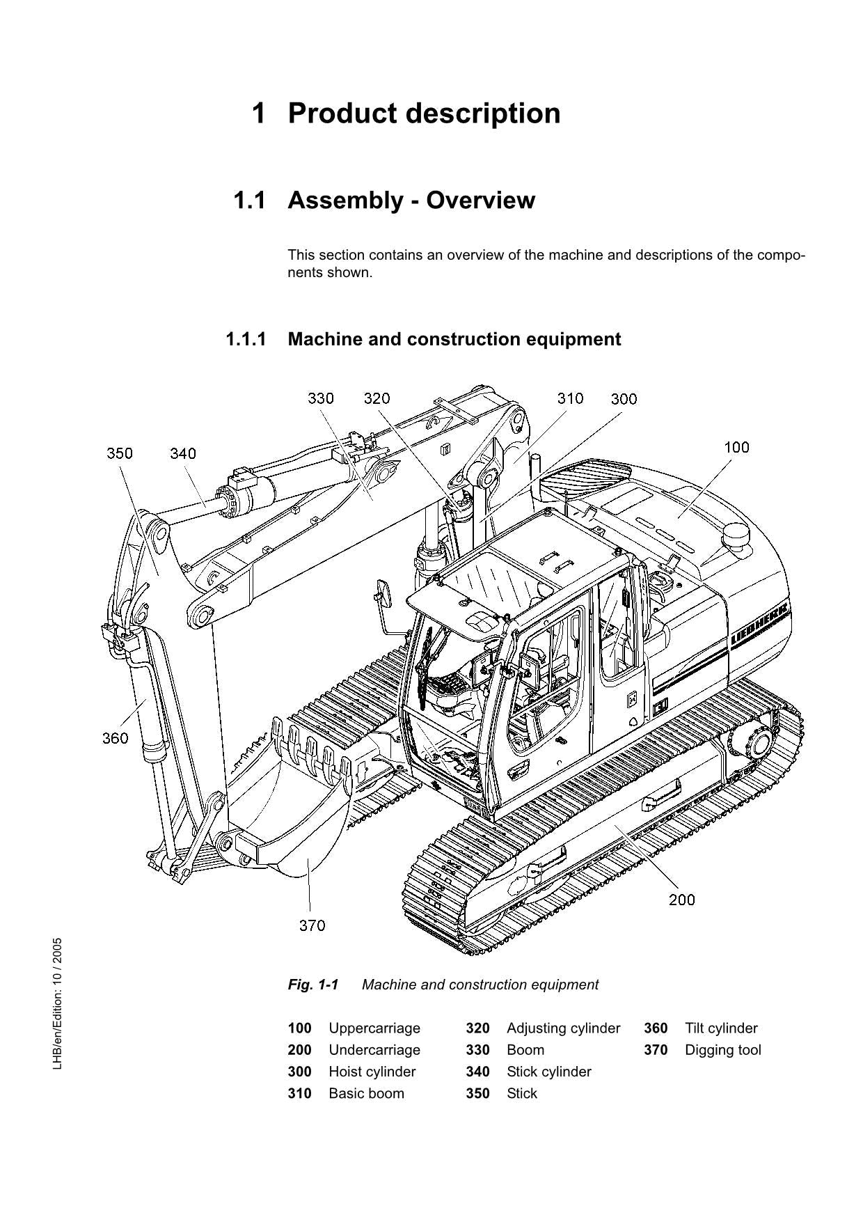 Liebherr R317 Litronic Excavator Operators manual serial 27000