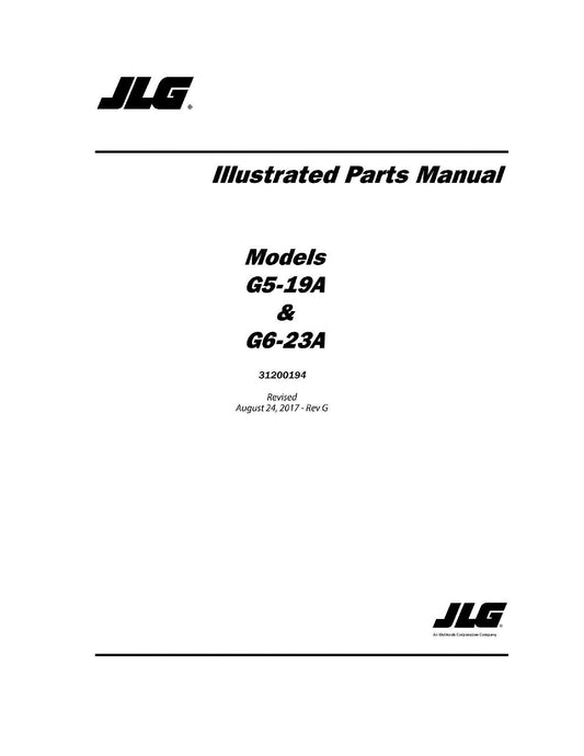 JLG G5-19A G6-23A Telehandler Parts Catalog Manual