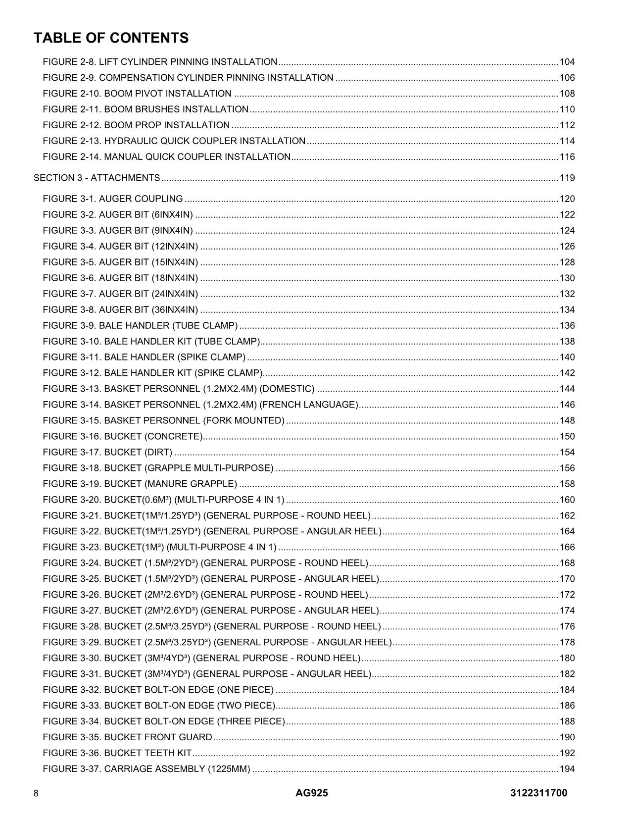 JLG AG925 Telehandler Parts Catalog Manual