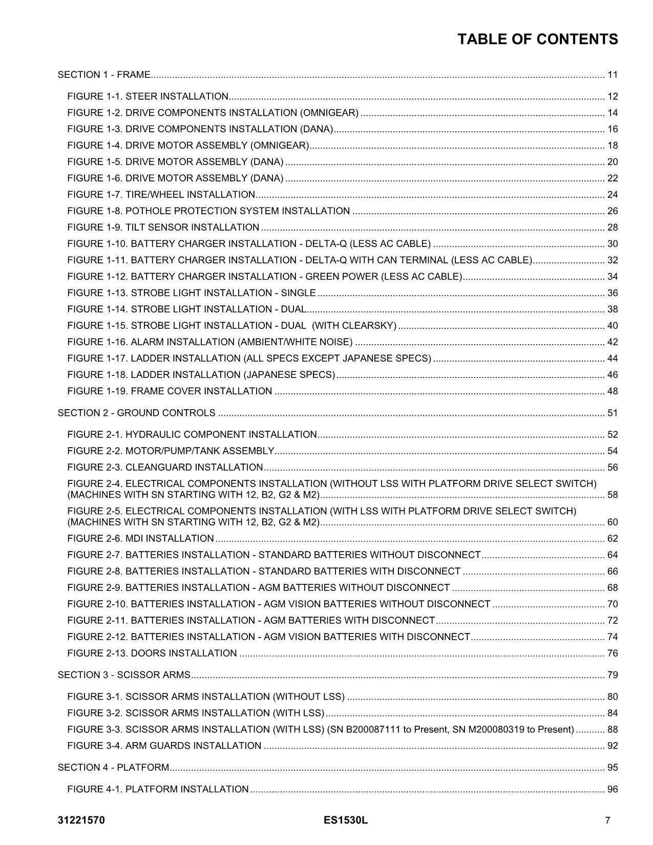 JLG ES1530L Scissor Lift Parts Catalog Hard Copy Manual