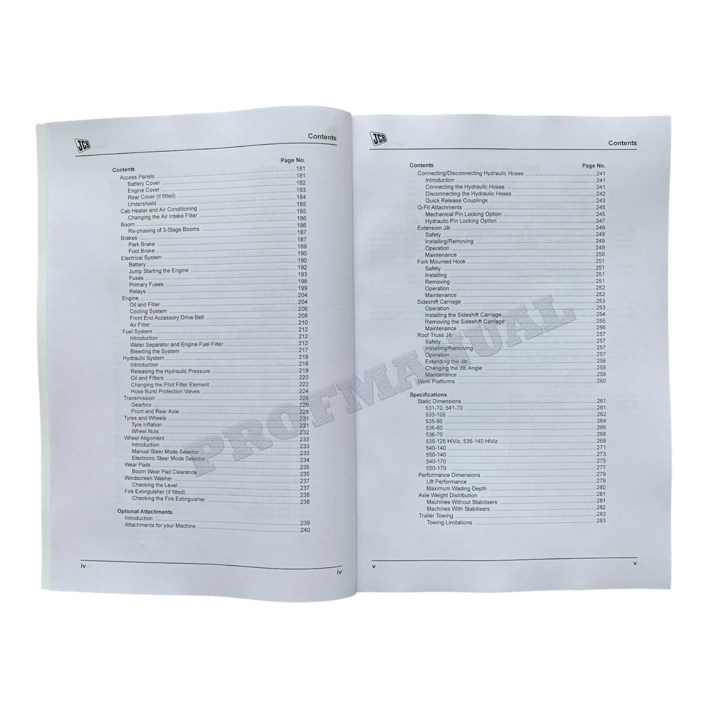 JCB 540-170 550-170 541-70 Telescopic Handler Operators Manual