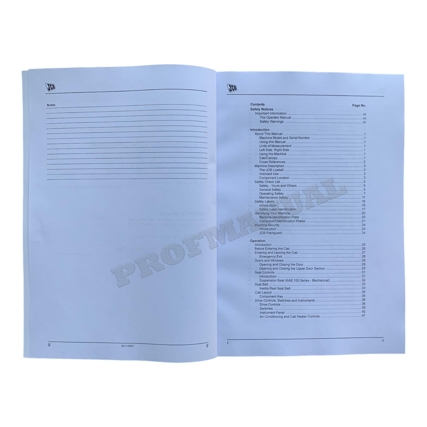 JCB 506-36 507-42 509-42 510-56 Telescopic Handler Operators Manual