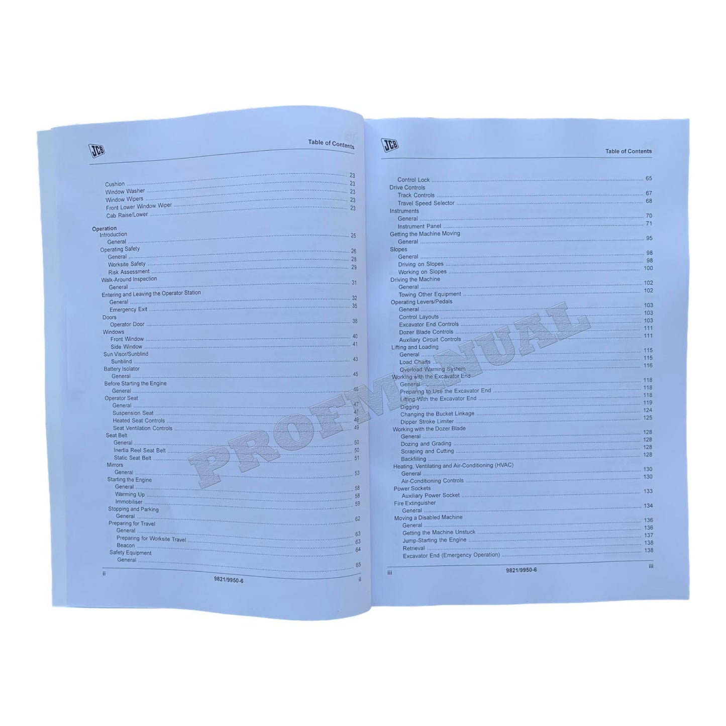 JCB JS190 JS200 JS210 JS220 JS235 Excavator Operators Manual