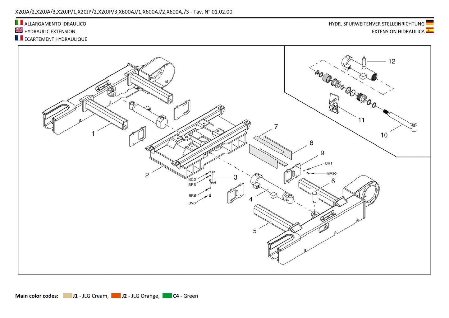 JLG X20JA X20JP X600AJ Compact Crawler Boom Parts Catalog Manual  Multi lang