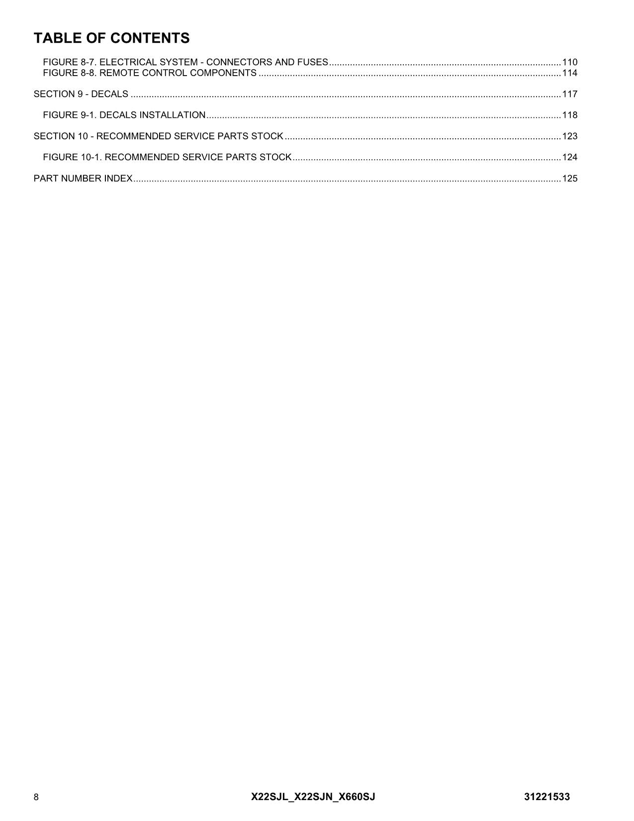 JLG X22SJP X660SJ Compact Crawler Boom Parts Catalog Manual