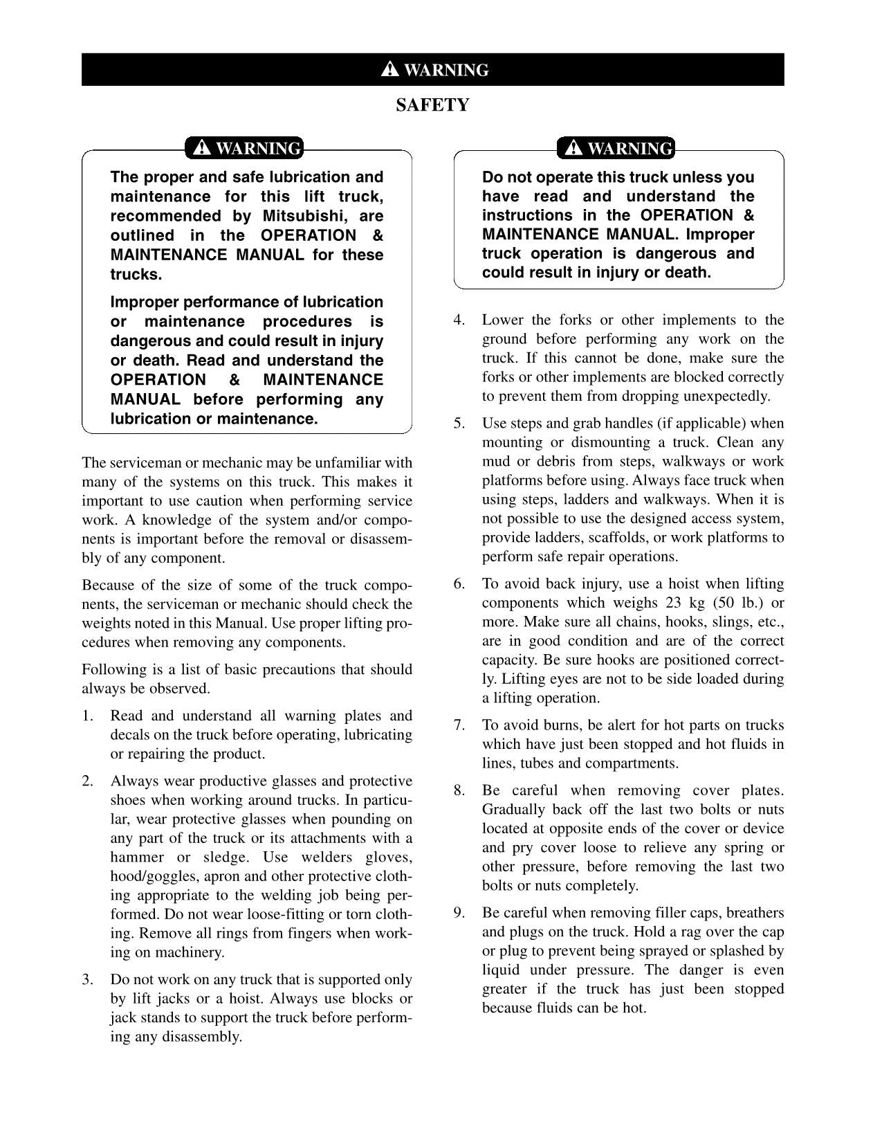 Caterpillar Lift Truck GC35K GC40K GC40K STR GC45K SWB Service Manual