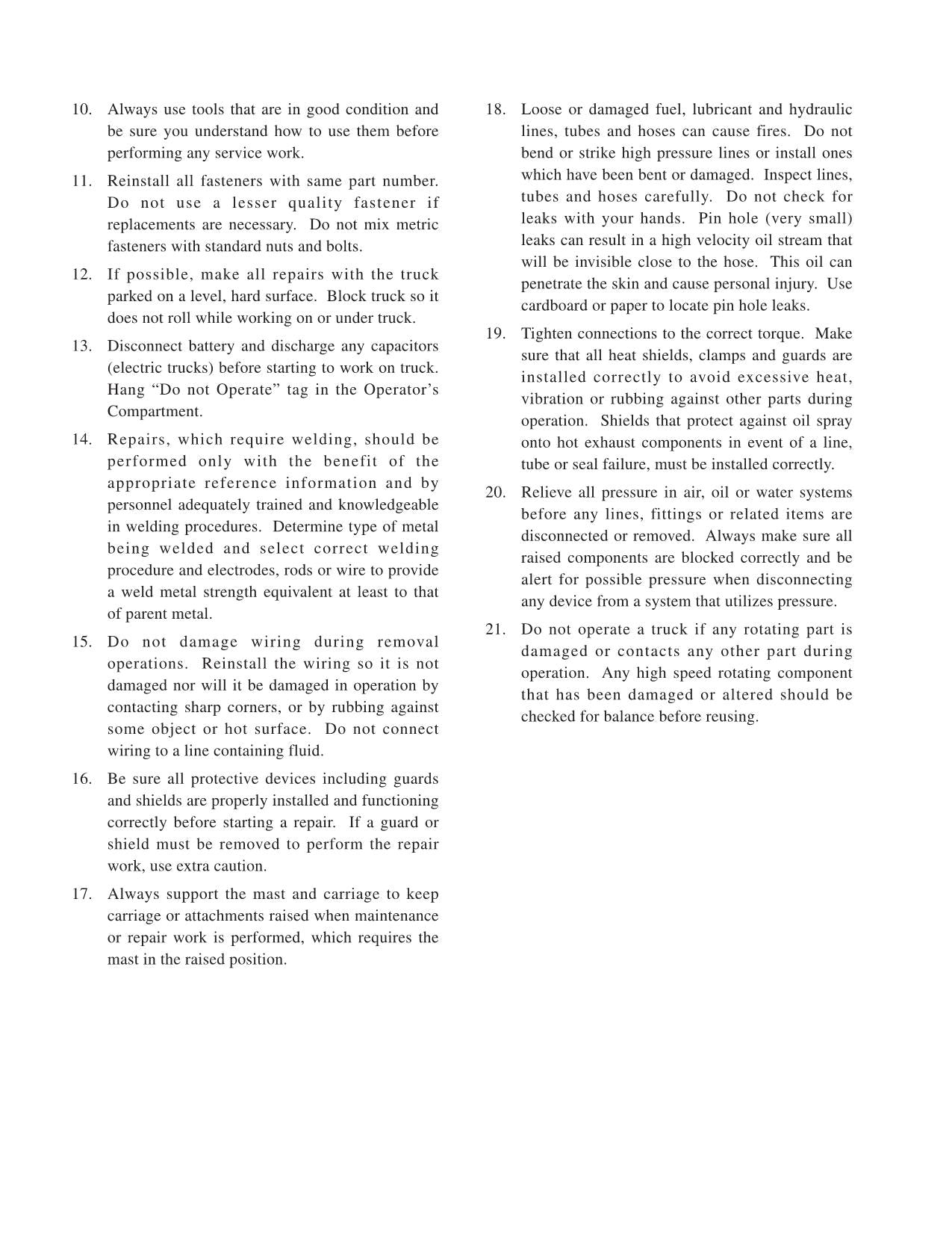 Caterpillar Lift Truck EP16N-48v EP18N-48v EP20CN-48v Chassi Mast Service Manual