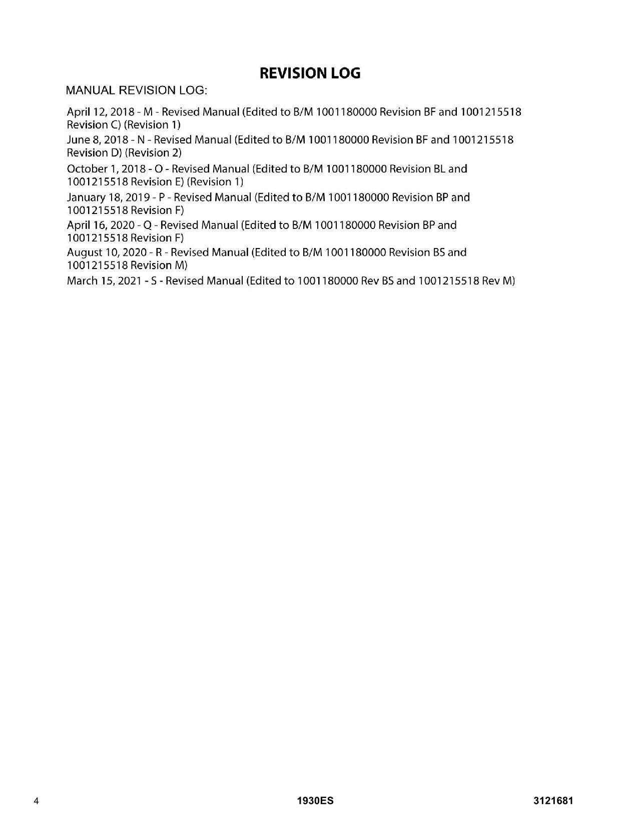 JLG 1930ES Scissor Lift Parts Catalog Manual