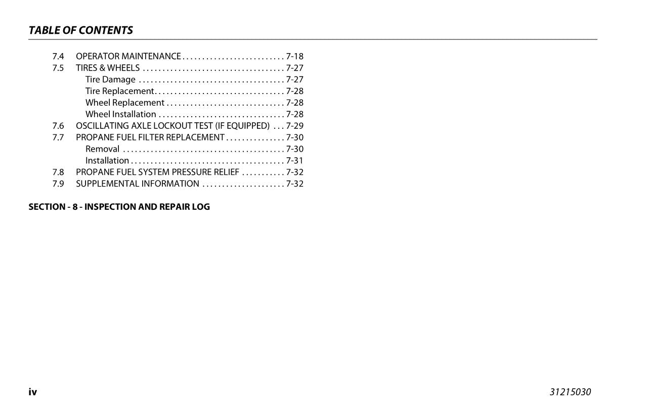 JLG 600AJ Boom Lift Maintenance Operation Operators Manual 31215030