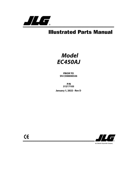 JLG EC450AJ Boom Lift Parts Catalog Manual