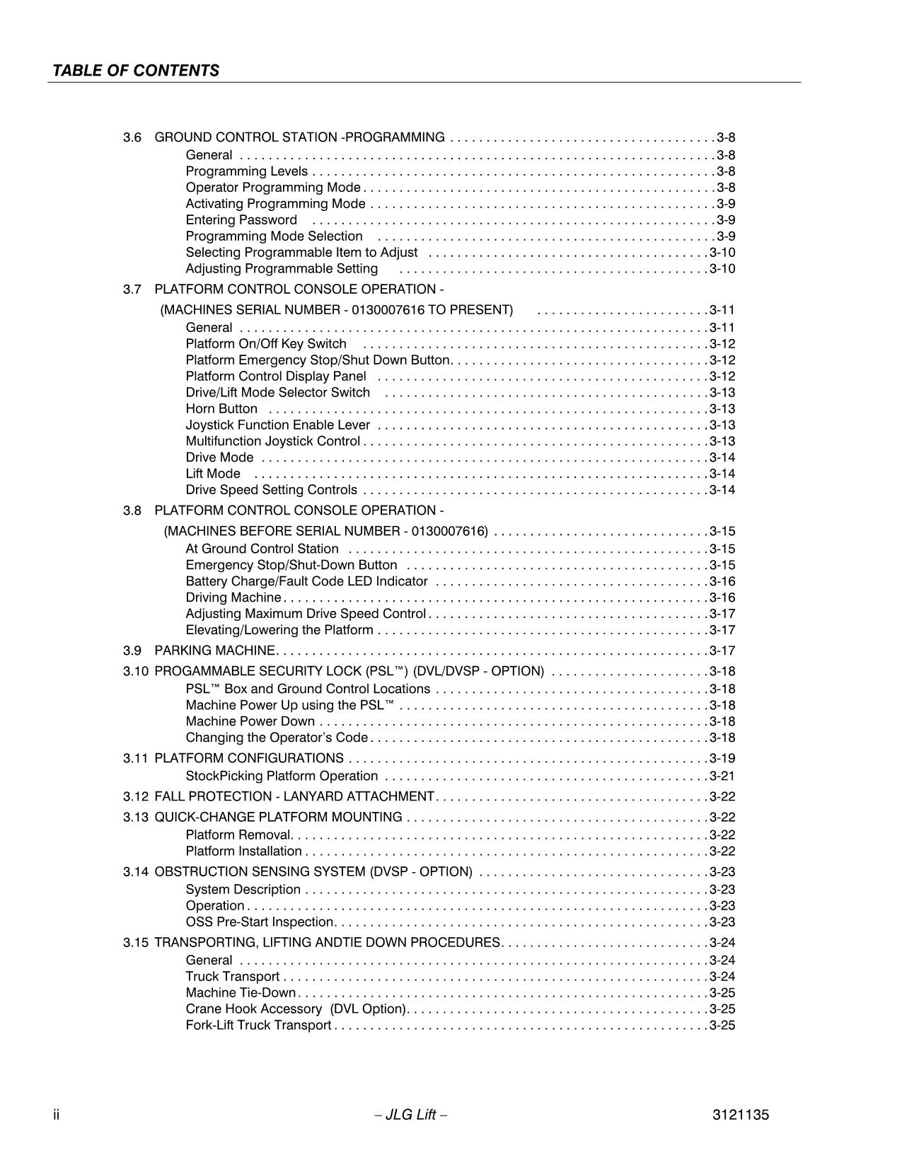 JLG 15DVL 15DVSP 20DVL 20DVSP Vertical Mast Operators Manual